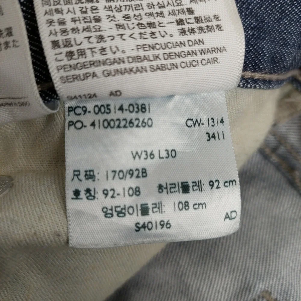 Levis 514 Straight Fit Mens 36x30 Blue Medium Wash Denim Jeans 00514-0381